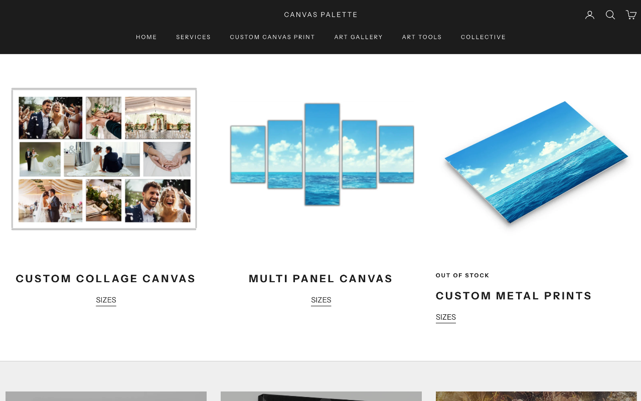 Canvas Palette website screenshot
